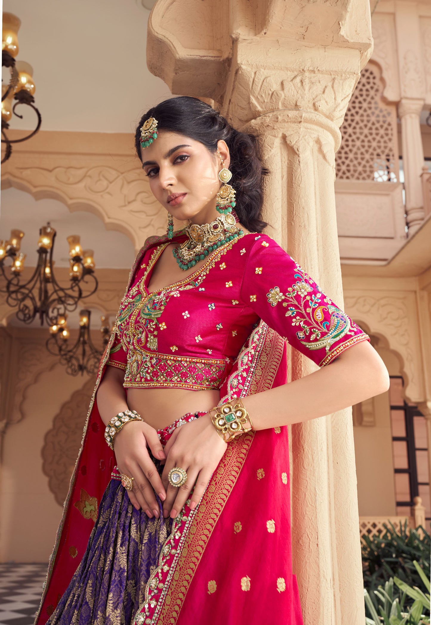 Elegant purple pink Lehenga 404