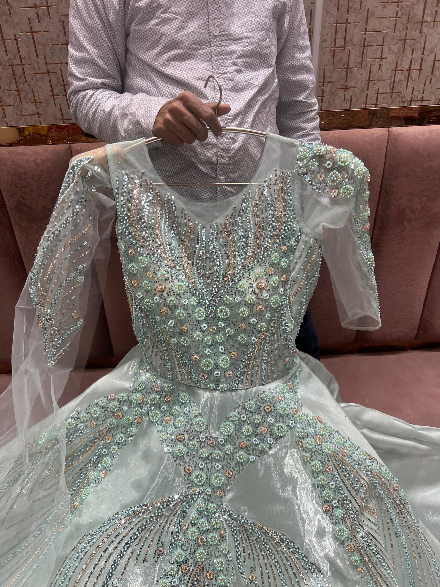 Sea green Gown - Shopping World