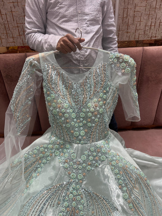 Sea green Gown - Shopping World