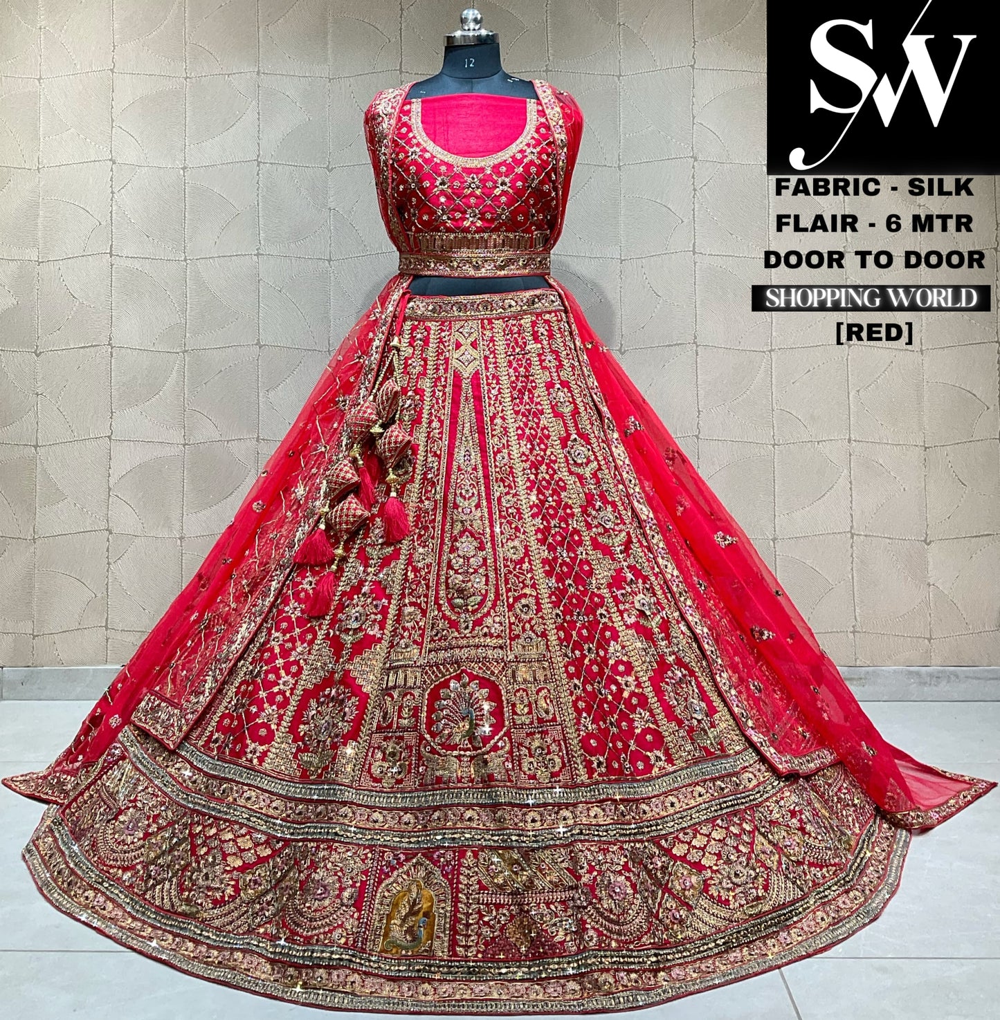 Heavy Rajwada Rani pink bridal double dupatta silk 6 metre flair lehenga