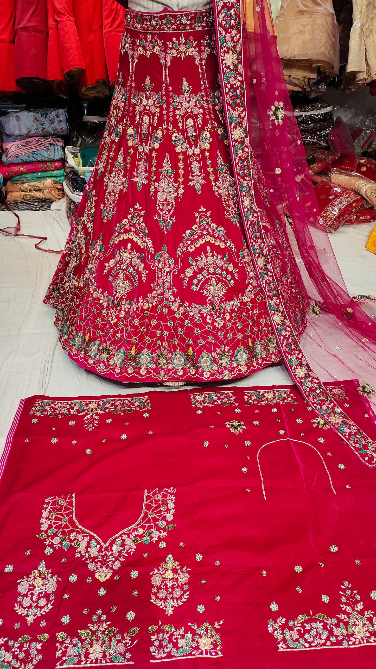 Hot red Lehenga Shopping World - Shopping World