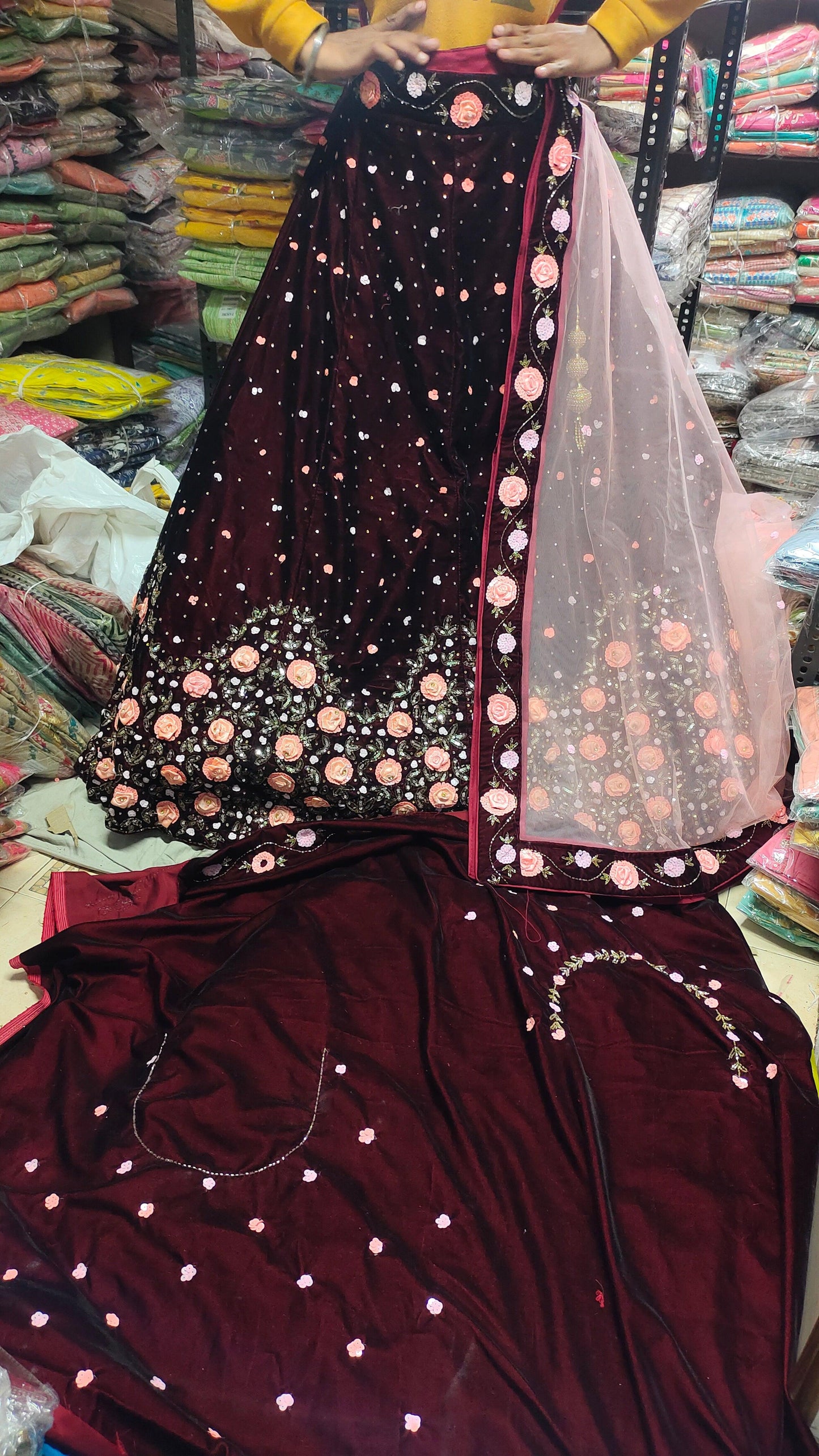 Purple violet Black Lehenga