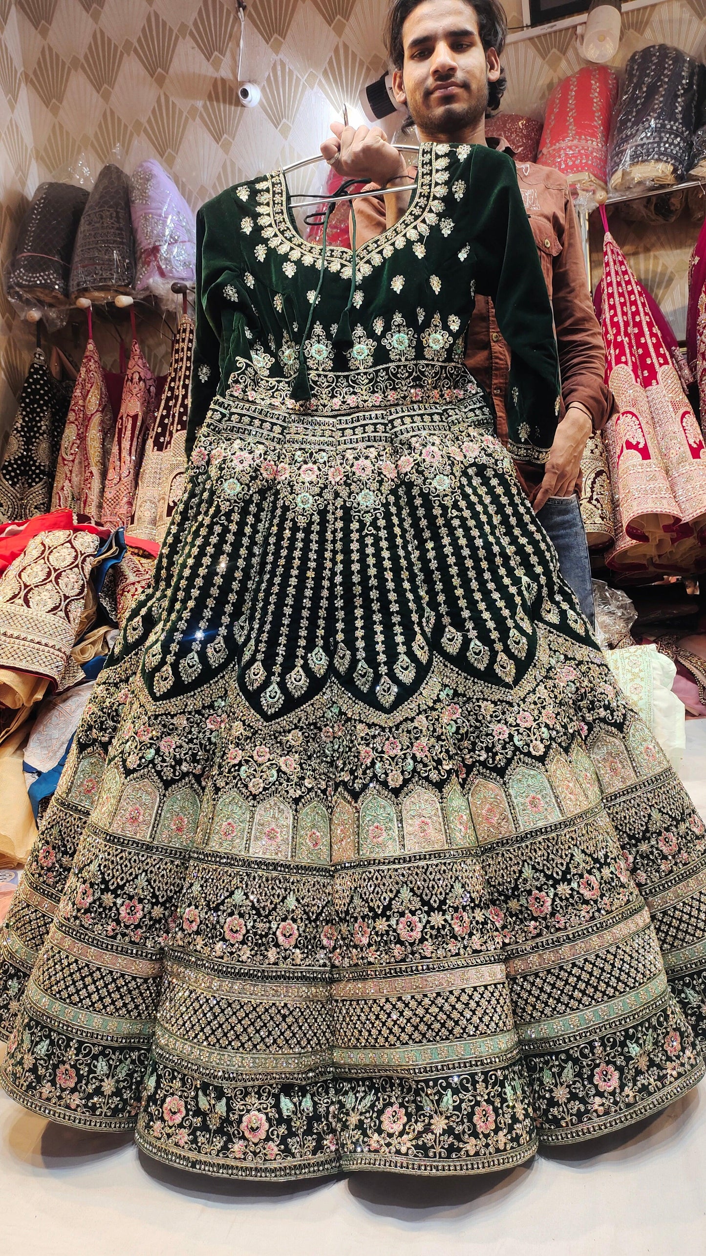 Jhumka lehenga to gown Peplum long Dress Farshi Gaharara Pakistani Bridal Dress Muslim Special
