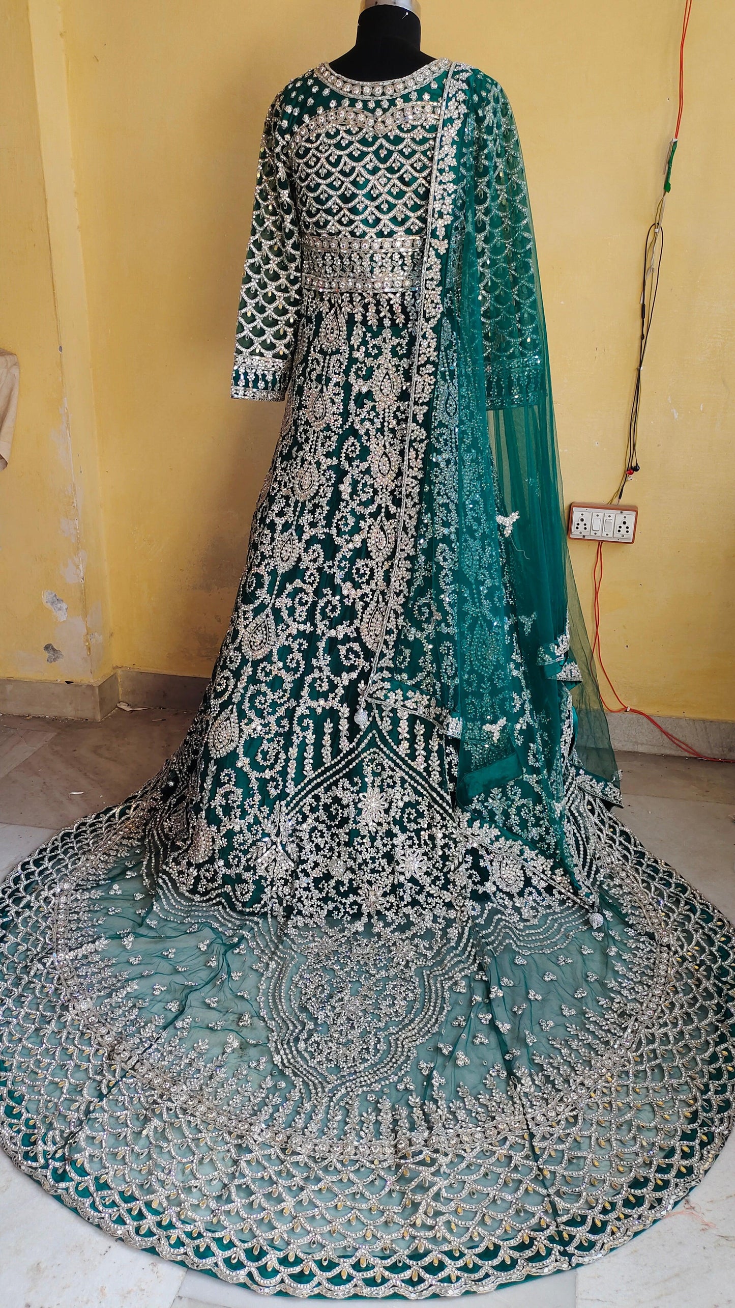 Fabulous Peplum long Dress Farshi Gaharara Pakistani Bridal Dress Muslim Special