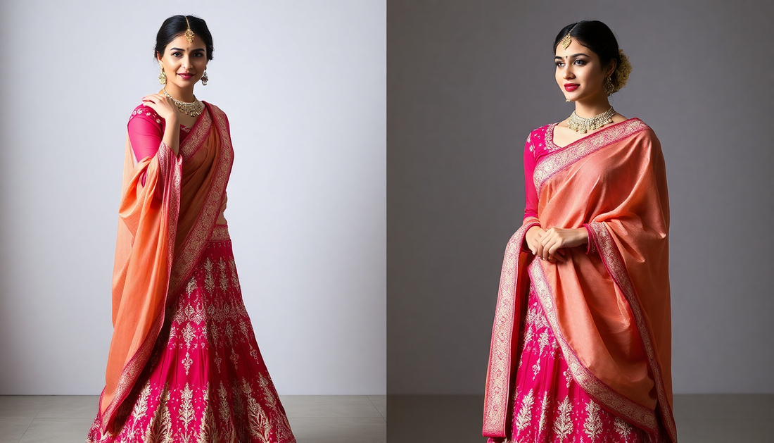 How to Take Dupatta on Lehenga – Front, Side & Double Drape Styles