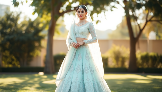 The Beauty of Mint and White Lehengas: Perfect for Day Weddings