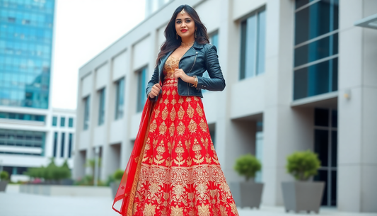 Elevate Your Ethnic Wear: Styling Tips for Pairing Lehengas and Sarees with Western Jackets and Boots
