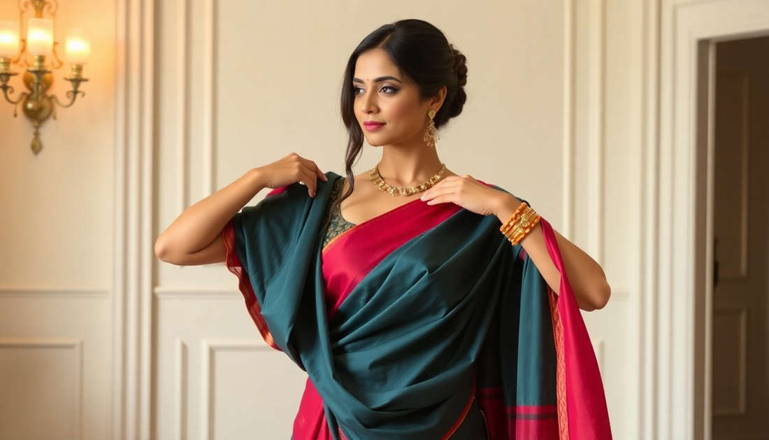 How to Wear Saree in Lehenga Style (No Stitch Method)