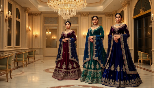 Velvet Lehengas for Winter Weddings: Color Combinations & Styling Ideas