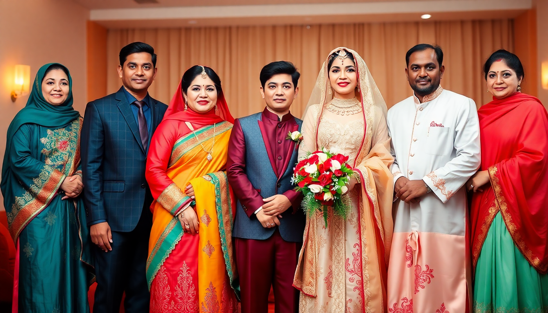 Dazzle Together: Coordinated Ethnic Wear for the Bride's and Groom's Families