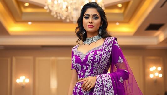 Elevate Your Style with Purple Party Wear Lehenga