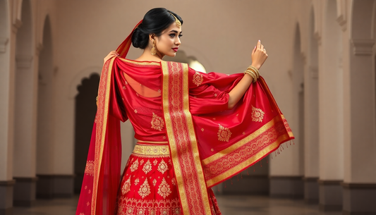 How to Wear Banarasi Dupatta on Lehenga Elegantly