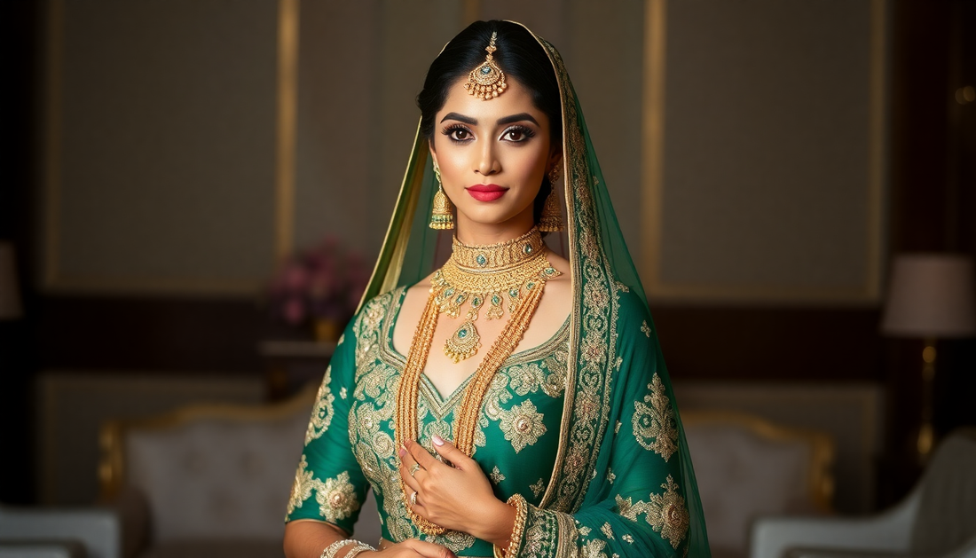 Green and Gold Lehengas: A Majestic Choice for Brides