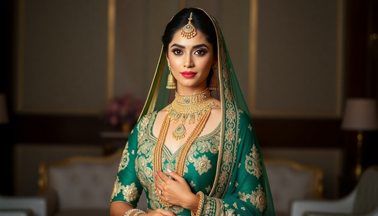 Green and Gold Lehengas: A Majestic Choice for Brides