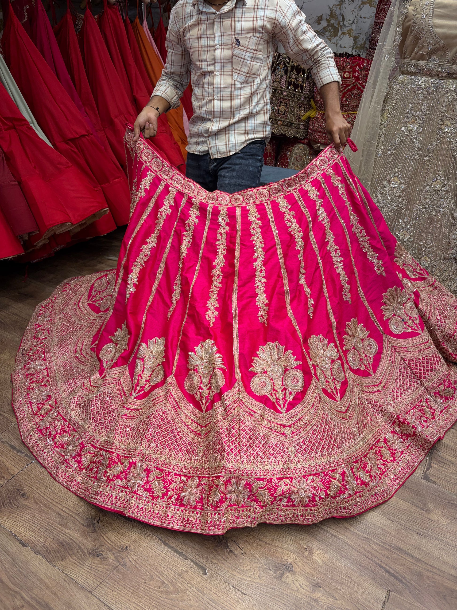 Rani pink Bridal Lehenga - Shopping World