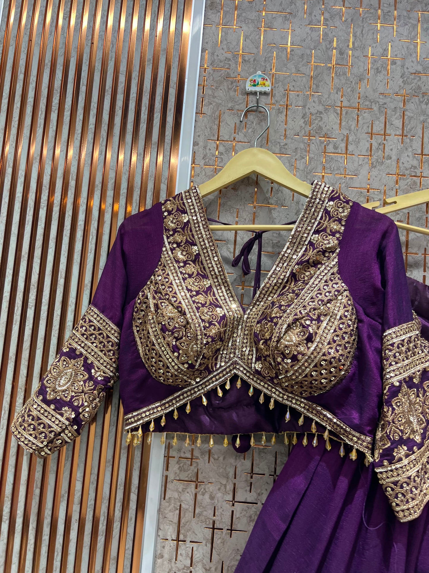 Purple Crop Top Lehenga