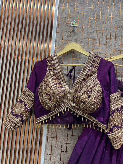 Purple Crop Top Lehenga