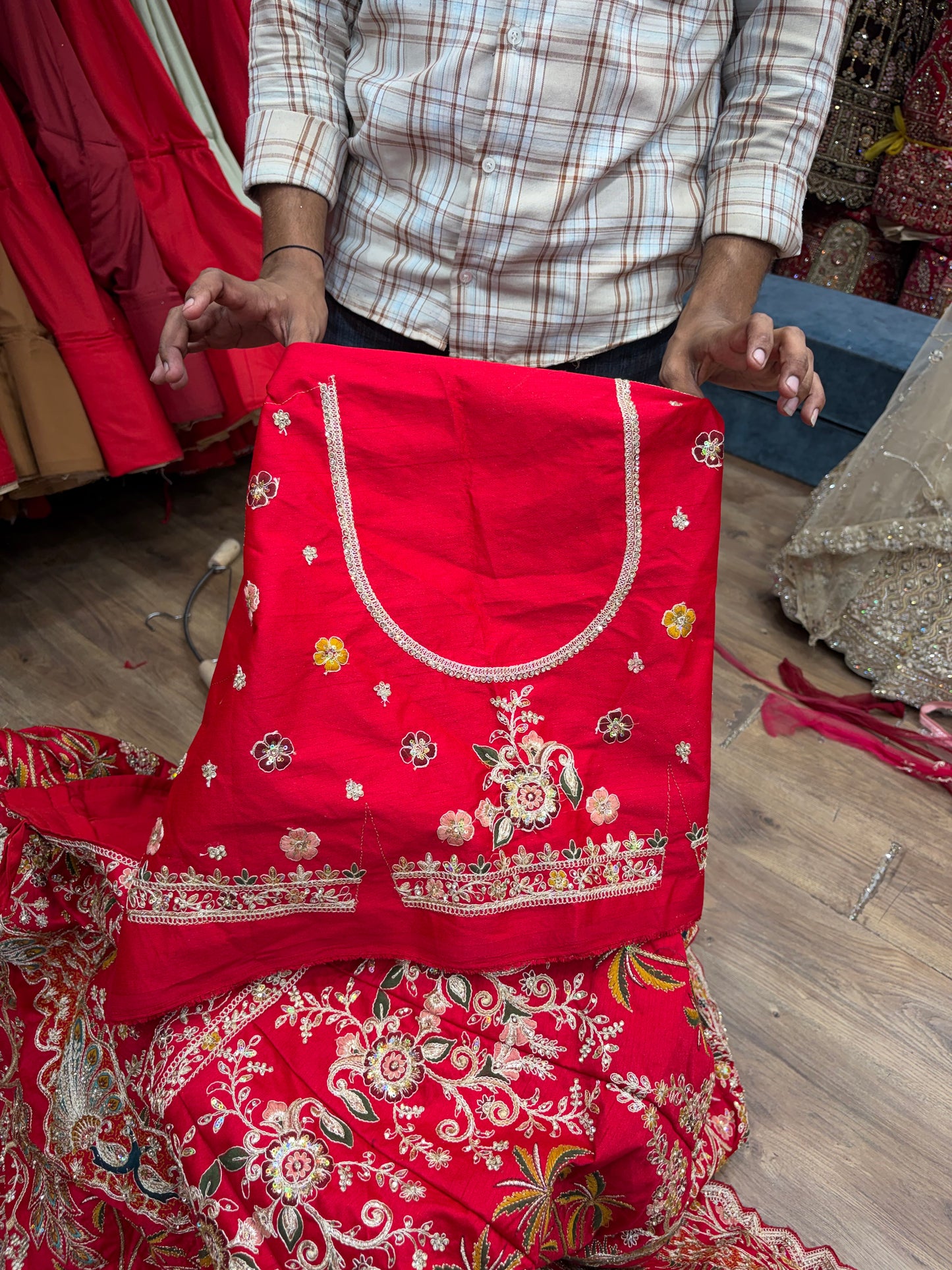 Red peacock Bridal Lehenga