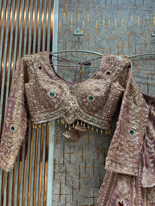 Lavender crop top lehenga