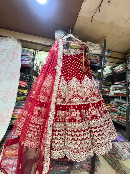 Lavishing red Doli barat ball bridal Lehenga
