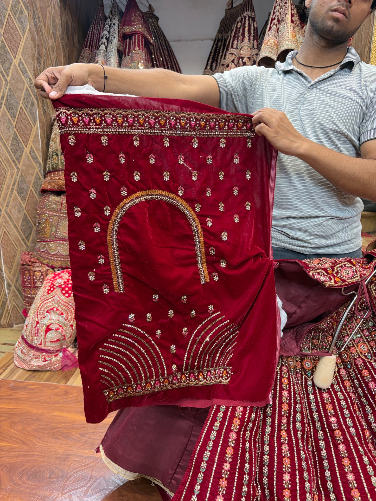 Maroon Ball Bridal Lehenga