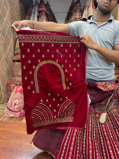 Maroon Ball Bridal Lehenga