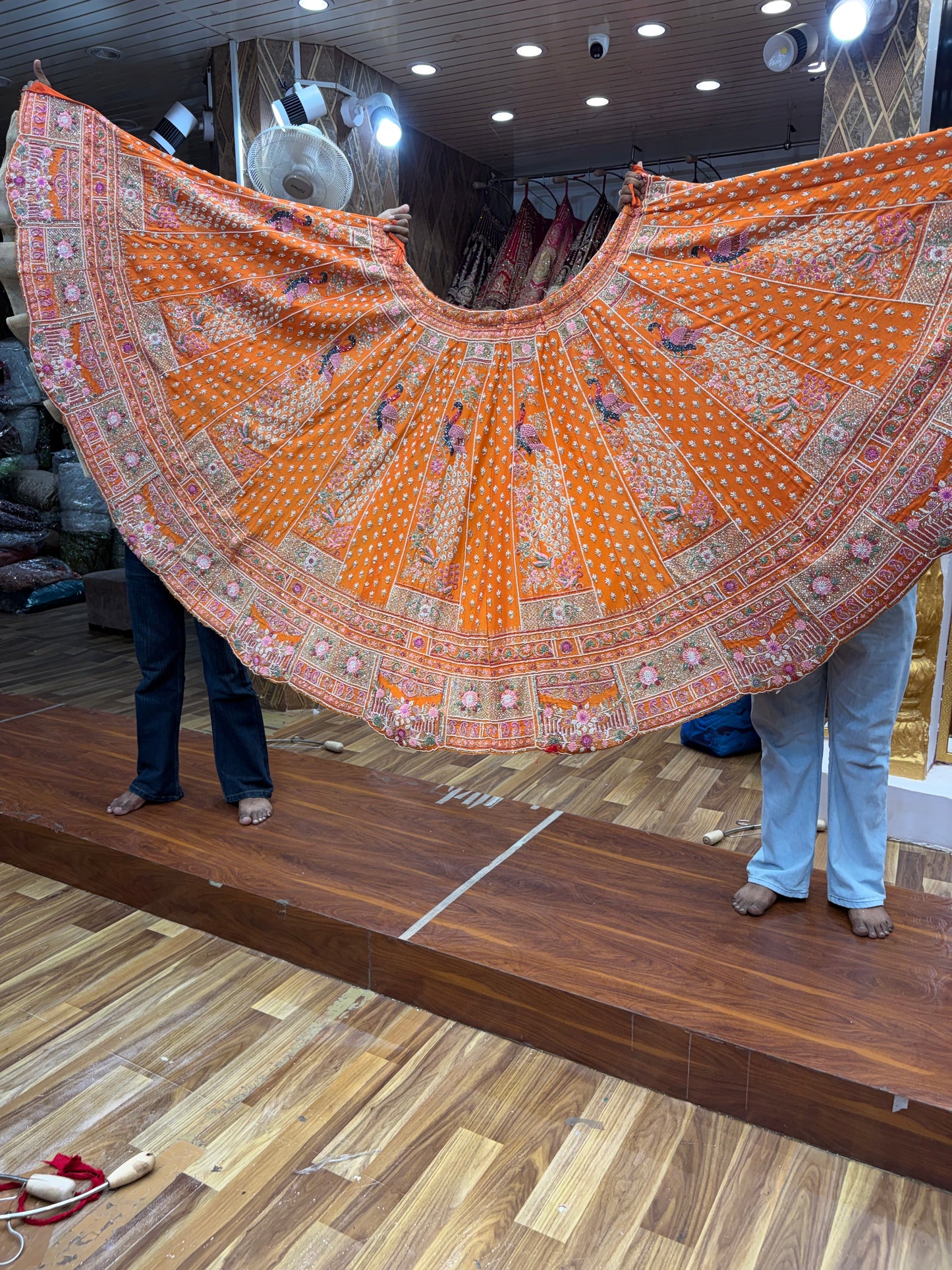 Mustard Peacock Haldi Mehendi Lehenga
