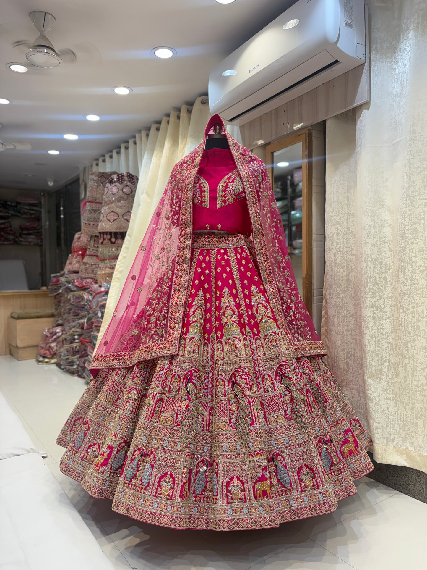 Astonishing Rani pink bridal Lehenga