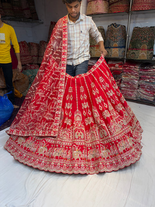 Rani pink Doli Barat Bridal Lehenga