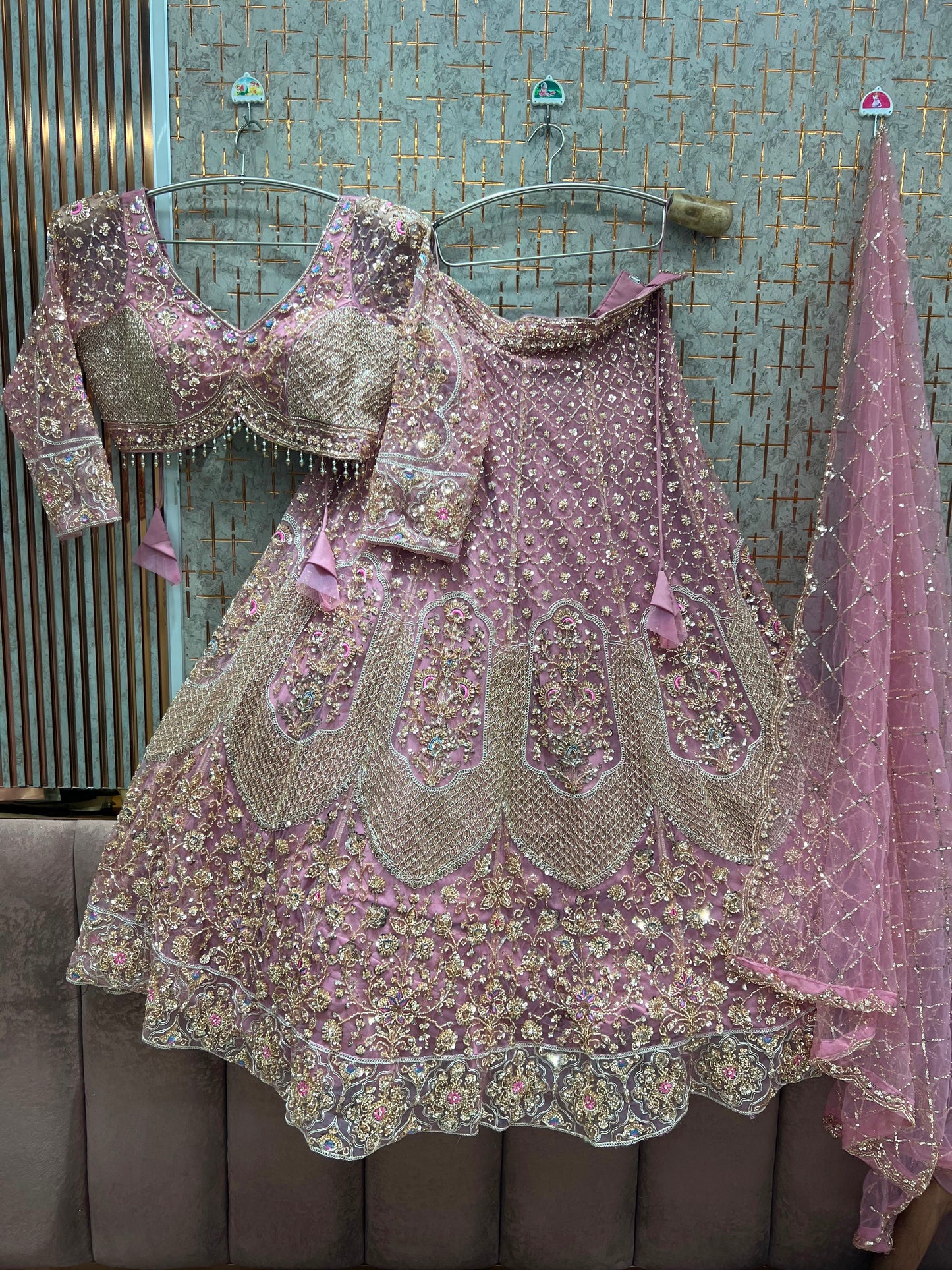 Golden Crop Top Lehenga