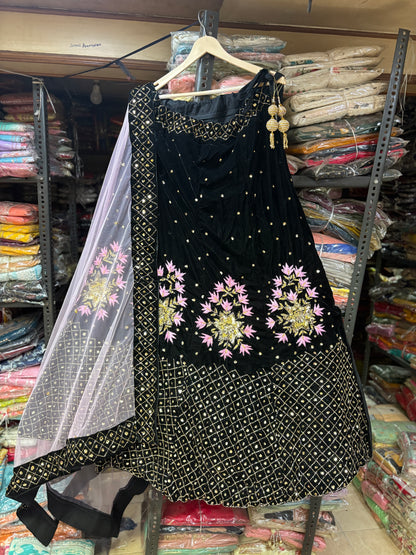 Beautiful Z Black Trendy Lehenga