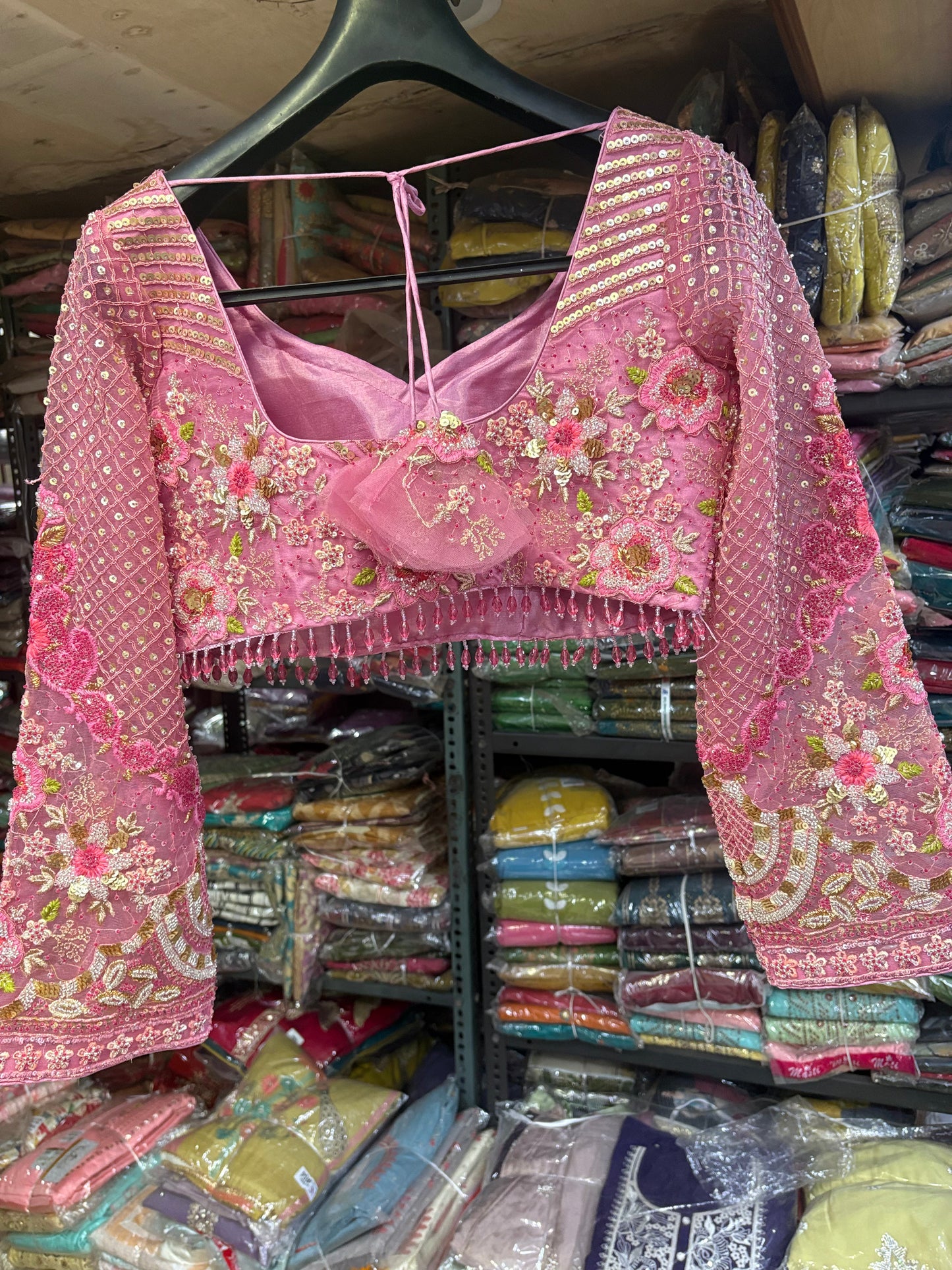 Glamorous Pink Crop Top Lehenga