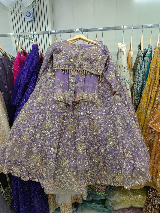 Lavender Crop Top Lehenga