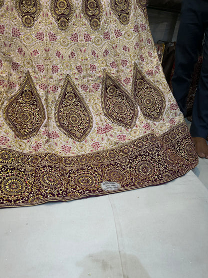 Designer ivory white contrast Lehenga