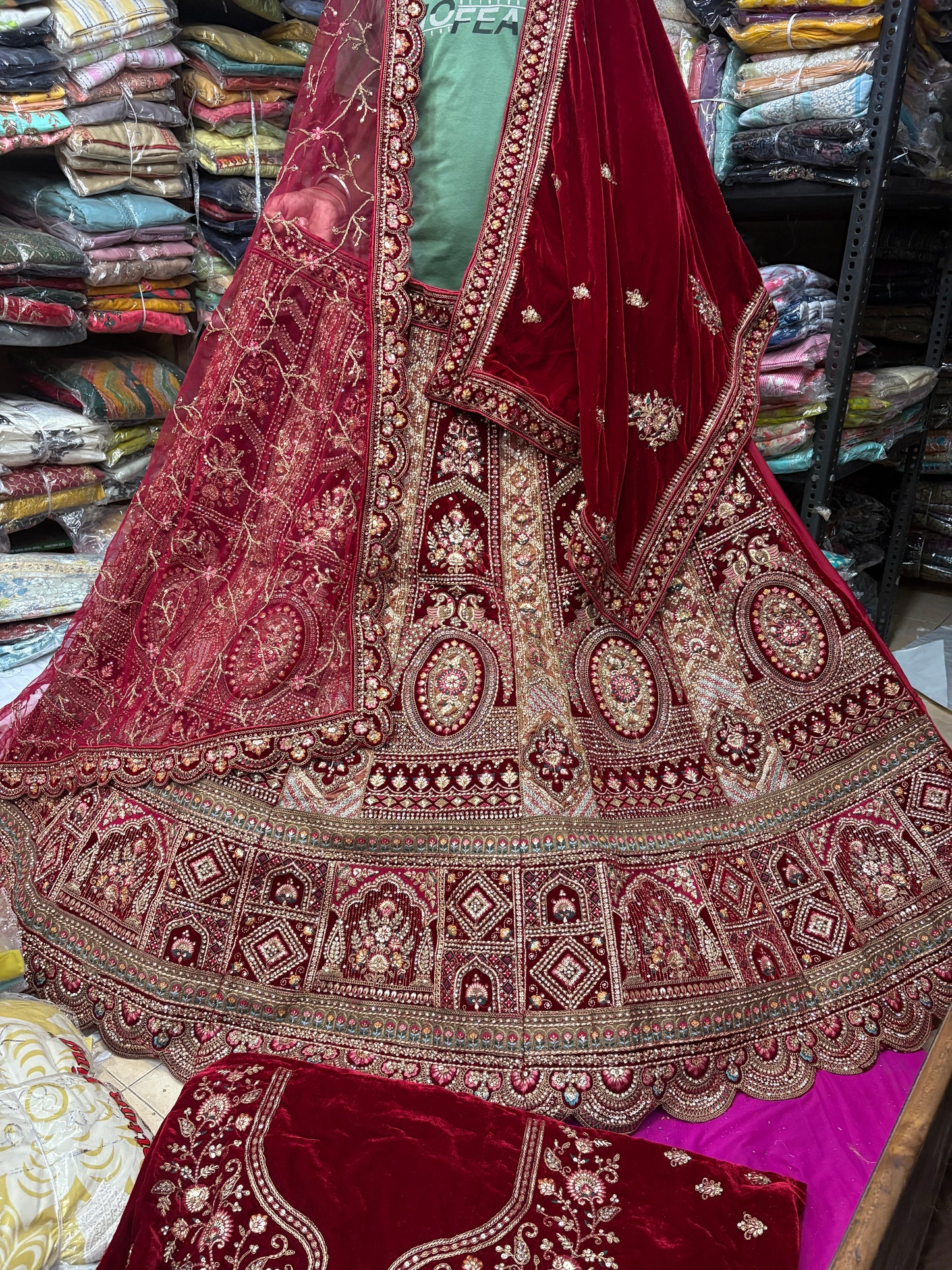 Lovely maroon bridal Lehenga