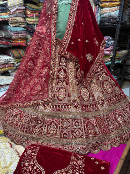 Lovely maroon bridal Lehenga