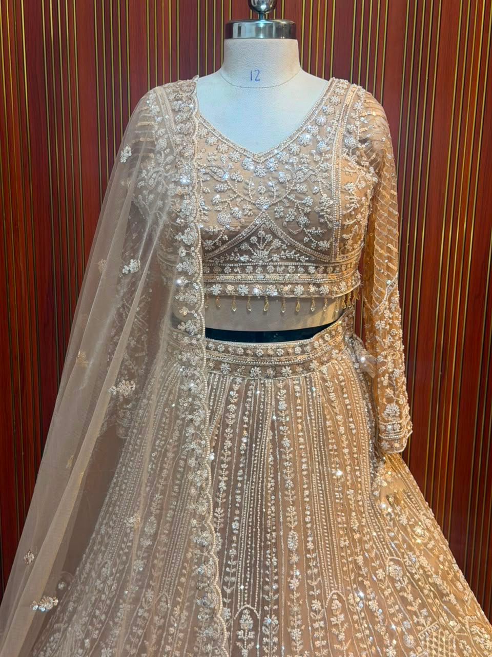 Pink crop top Lehenga