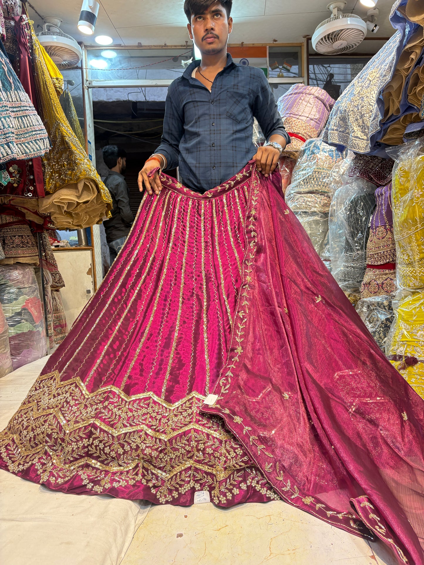 Fantastic maroon pink wine Lehenga