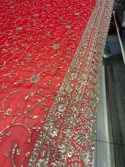 Awesome dark pink saree