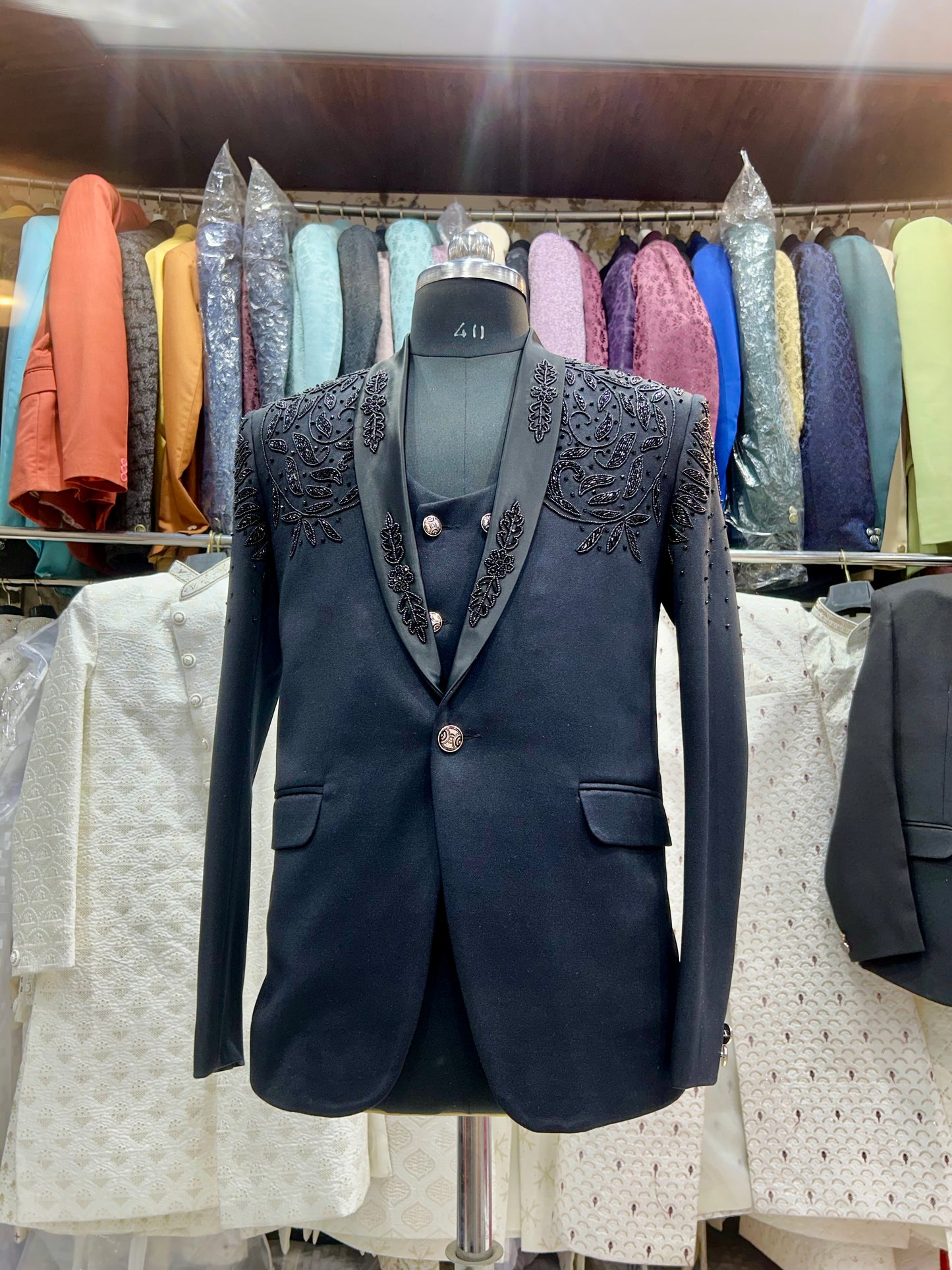 Charming black groom outfit