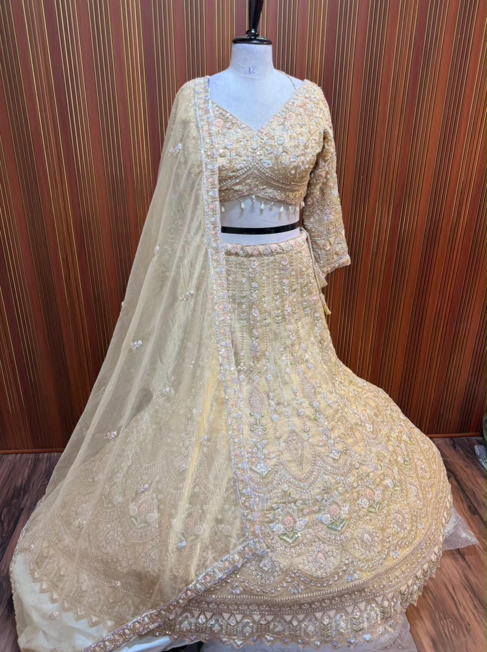 Golden crop top Lehenga