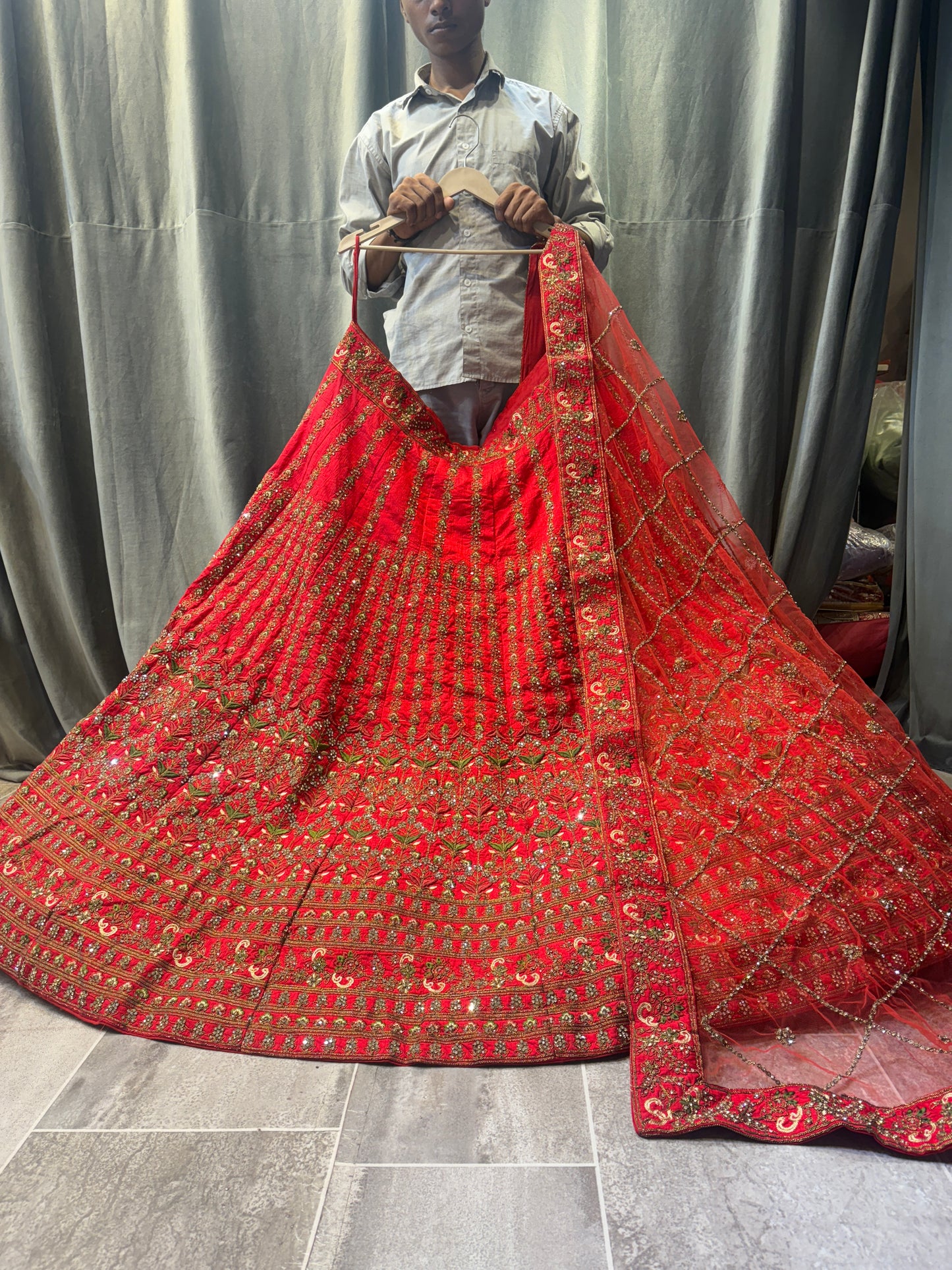Beautiful orange bridal Lehenga