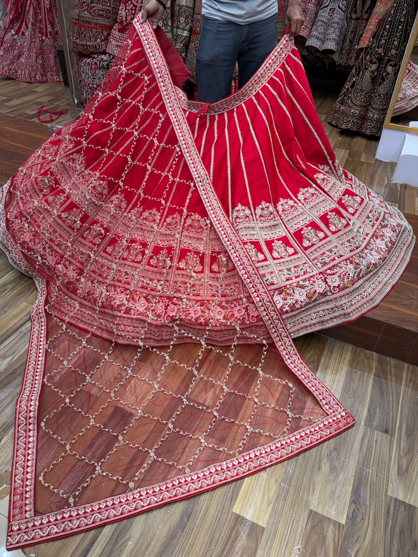 Rani Pink sabyasachi Peacock Designer Bridal Lehenga