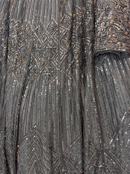 Designer Black Sequins Crop top Lehenga