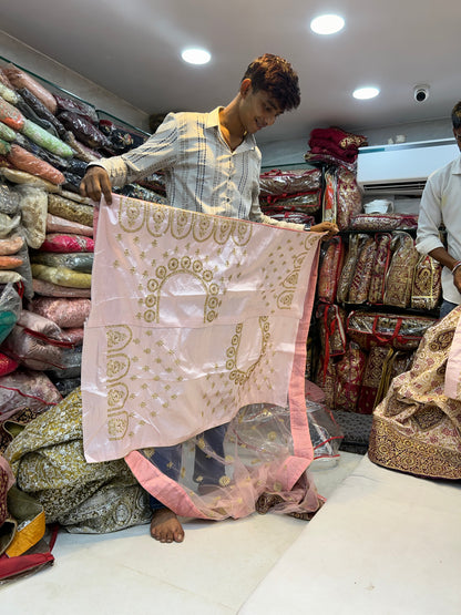 Designer ivory white contrast Lehenga