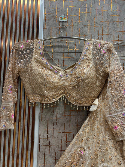 Golden Crop Top Lehenga