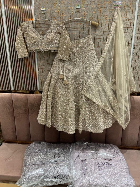 Chiku golden Lavender pink Crop Top Lehenga