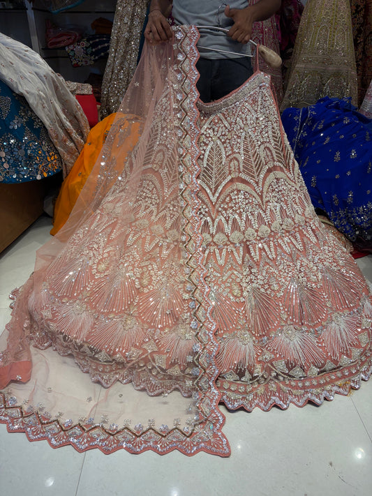 Handwork baby Pink pastel Lehenga