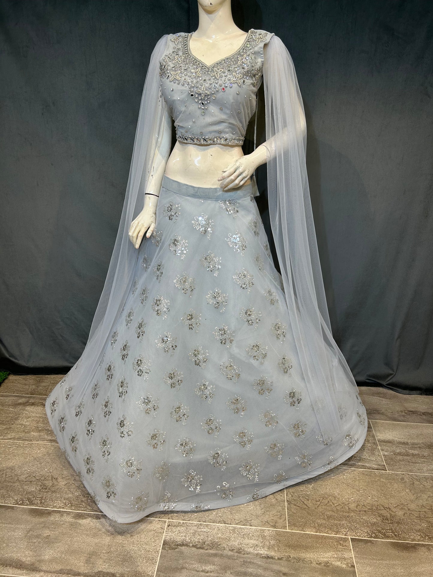 Fabulous lite Blue Green Lehenga
