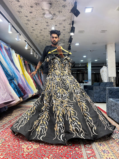 Pleasing black ball gown